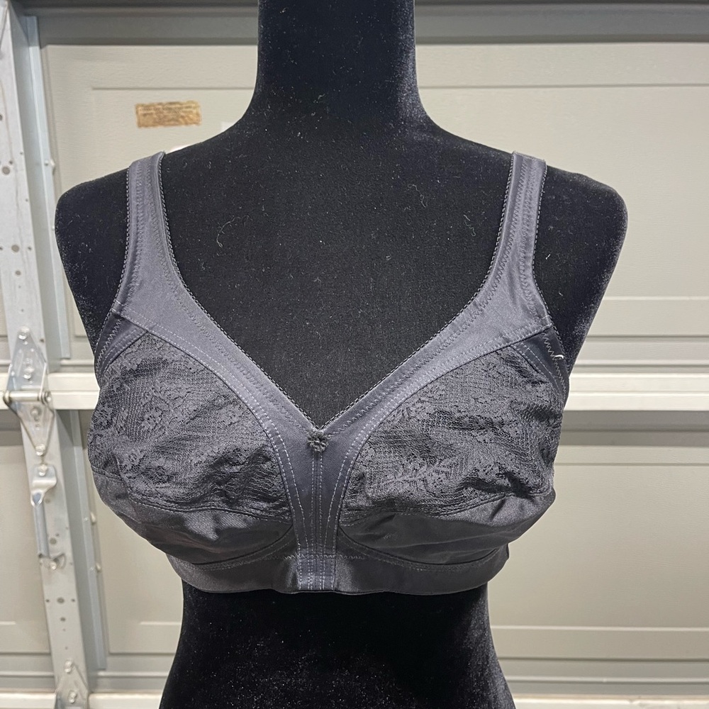 Vintage Sears 54215 Wireless Unlined Full Coverage Black Bra Size 36C RN15099